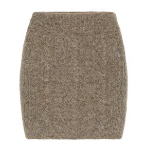 NAGNATA CABLE KNIT ALPACA WOOL SKIRT FAWN COLOR SIZE SMALL